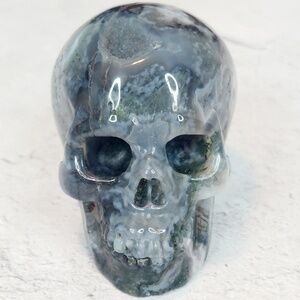Moss Agate Skull | Nature Connection • Abundance • Emotional Healing